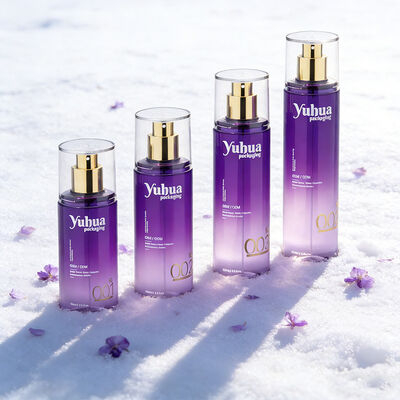 Paket kemasan kosmetik Set botol plastik dengan logo yang disesuaikan Silk Screen dan Pencetakan Stamping Panas untuk penyimpanan lotion toner dan serum