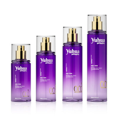 Paket kemasan kosmetik Set botol plastik dengan logo yang disesuaikan Silk Screen dan Pencetakan Stamping Panas untuk penyimpanan lotion toner dan serum