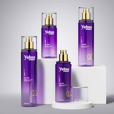 Paket kemasan kosmetik Set botol plastik dengan logo yang disesuaikan Silk Screen dan Pencetakan Stamping Panas untuk penyimpanan lotion toner dan serum