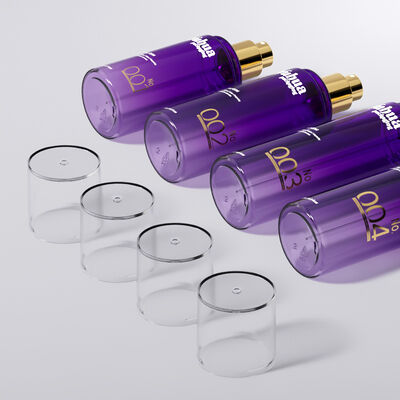 Paket kemasan kosmetik Set botol plastik dengan logo yang disesuaikan Silk Screen dan Pencetakan Stamping Panas untuk penyimpanan lotion toner dan serum