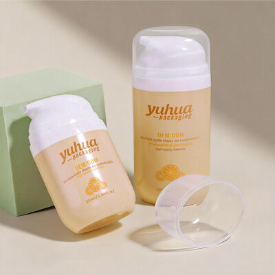 Botol lotion plastik terbuat dari bahan PP dengan pompa tanpa udara dan permukaan beku untuk kemasan kosmetik dan penyimpanan cairan