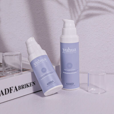 Botol Losion Plastik Daur Ulang dengan Pompa Tanpa Udara dan Tutup Ulir untuk Kemasan Serum Toner Kosmetik dan Pencetakan Logo Kustom