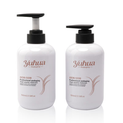 Botol kosmetik PET bulat 500 ml yang terbuat dari bahan daur ulang yang mendukung inisiatif kemasan berkelanjutan dalam kosmetik