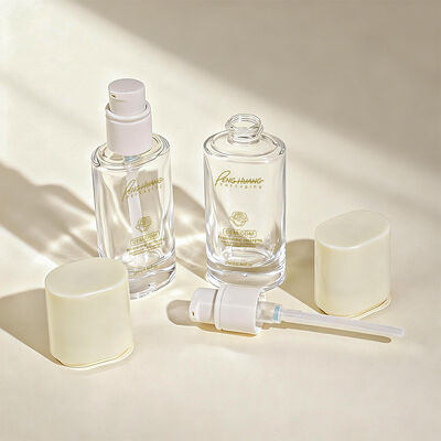 Liquid Foundation Bottles glass cosmetic packaging set with 30ml capacity customizable printing and durable airtight leak proof design
