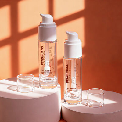 Botol Yayasan Cair set kemasan kosmetik kaca dengan kapasitas 30ml, pencetakan yang dapat disesuaikan, dan desain kedap udara yang tahan lama dan anti bocor