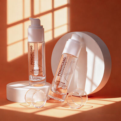 Botol Yayasan Cair set kemasan kosmetik kaca dengan kapasitas 30ml, pencetakan yang dapat disesuaikan, dan desain kedap udara yang tahan lama dan anti bocor