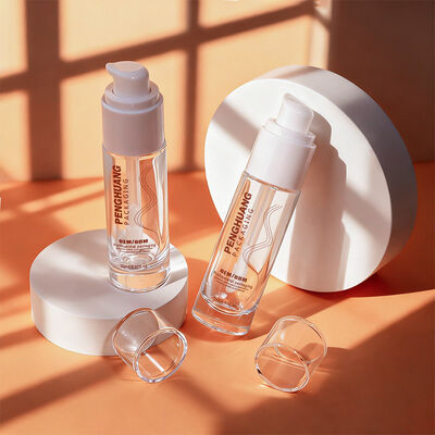 Botol Yayasan Cair set kemasan kosmetik kaca dengan kapasitas 30ml, pencetakan yang dapat disesuaikan, dan desain kedap udara yang tahan lama dan anti bocor