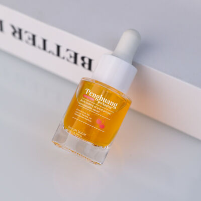 Botol Pipet Serum Sliver Dropper Tipe Segel Tutup Kustom Pilihan Kemasan Tutup untuk Kosmetik Perawatan Kulit dan Minyak Esensial
