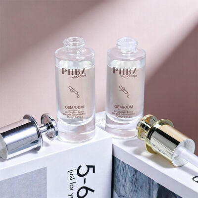 Botol Dropper Serum Silinder Dengan Bahan Kerah Kaca Variasi Warna Khusus Ideal untuk Kemasan Produk Perawatan Kulit