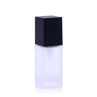 30ml Botol Foundation Cair Kosong Bersertifikat FDA Dengan Tutup Penutup Hitam