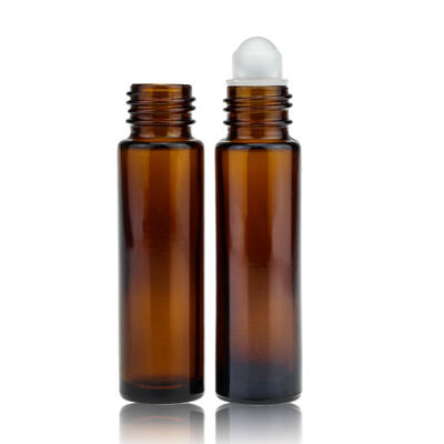 10ml Amber Glass Roll On Botol Dengan Tutup Plastik Aluminium