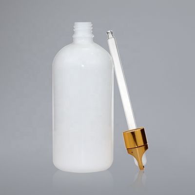 Botol Kaca Penetes Minyak Bulat Putih 200ml Dengan Tutup Penetes Kaca