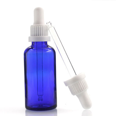 Cosmetic Packaging Blue Essential Oil Bottles Glass Dropper Bottles 50ml