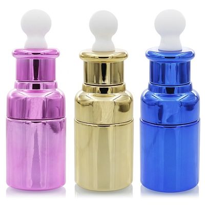 35ml Botol Kaca Kosmetik Kosong Serum Minyak Esensi Botol Penetes Warna-warni Yang Jelas Dalam Stok S020