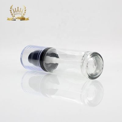 Mewah Bulat 30ml Kemasan Kosmetik Botol Kaca Cair Foundation Dengan Pompa Kecantikan