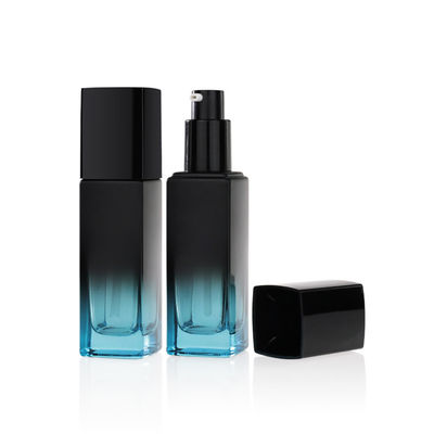 Liquid Foundation 30ml 60ml Kemasan Kosmetik Set Hitam Buram Dengan Pompa