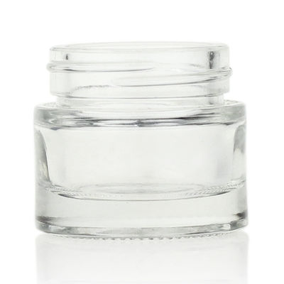 Luxury OEM 10g Clear Glass Kosmetik Jars Gold Cover Clear For Cream