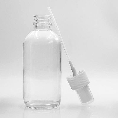 Botol Kaca Boston Bening 120ml Cair Dengan Semprotan Pompa