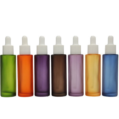 Color Frosted 50ml Serum Kosong Dropper Botol Kaca Kemasan Untuk Minyak