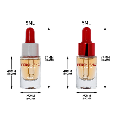 Grosir 5ml botol minyak esensial bulat penetes botol kaca kosmetik perawatan kulit