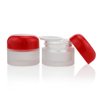 Toples Kaca Buram Kemasan Wadah Krim Mata Mini 15g 15ml Toples Kaca Bulat