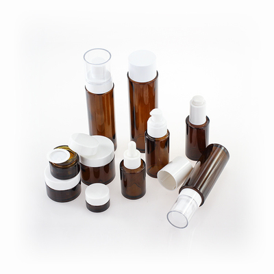 Kosmetik Kaca Krim Lotion Pump Semprot Botol Set Kemasan Perawatan Kulit Kosong