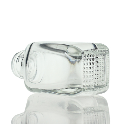 30ml Rectangle Square Clear Glass Serum Botol Penetes Makeup Wadah S028B