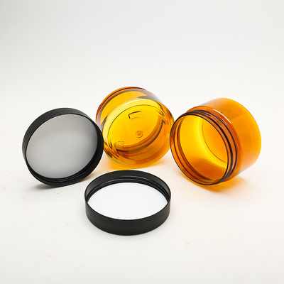 Grosir Logo Custom Amber Plastik PET Kemasan Botol krim dengan tutup sekrup