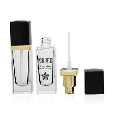 Square 30ml Clear Liquid Foundation Botol Wadah Emulsi Krim