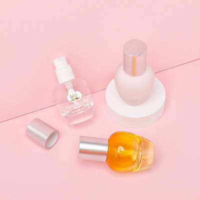 Warna kustom 30ml botol kaca foundation grosir lotion pompa perawatan kulit kemasan kaca botol kosmetik foundation