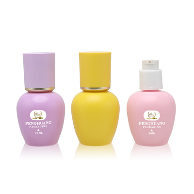 Grosir 30 ml botol foundation kaca Mewah Kustom 30 ml Botol Minyak Esensial Kosong Botol Penetes Kaca Buram Serum