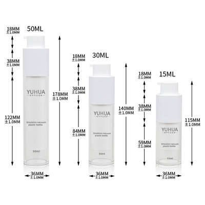 Botol Bentuk Bulat Botol Dinding Ganda Botol Plastik PET Grosir Pengap 15ml 30ml 50ml Transparan
