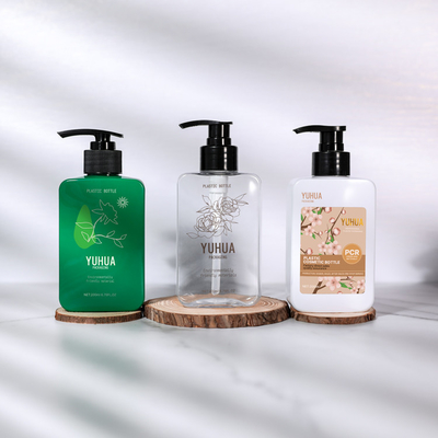 200ml Botol PET Persegi Panjang Dengan Pompa Lotion Warna Disesuaikan