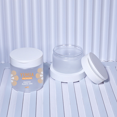 180g Custom Logo Wide Mouth Round Plastik Packaging Body Scrub Jar dengan Screw Cap