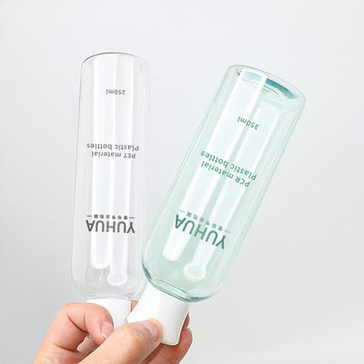 350ML Botol Kemasan Plastik Daur Ulang PCR Disesuaikan Cylinder Cap Pump