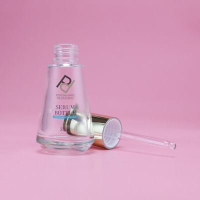 30ml 1OZ Tekan Botol Penetes Kaca Serum Hot Stamping
