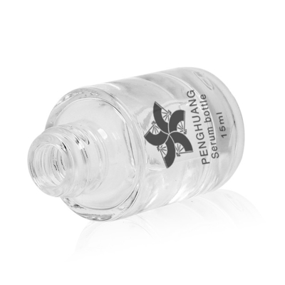 Botol Kaca Bulat Silinder 15ml Dengan Penetes Plastik Putih