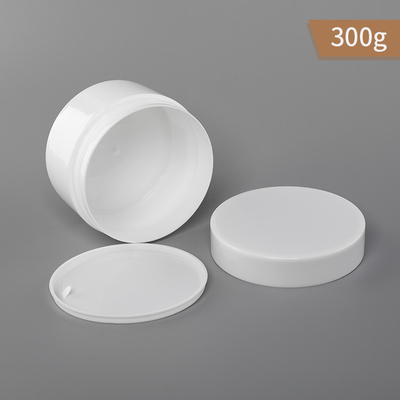300g Toples Plastik PP Dinding Tunggal Toples Warna Putih Dan Tutup Dengan Pp Gasket