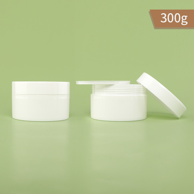 300g Toples Plastik PP Dinding Tunggal Toples Warna Putih Dan Tutup Dengan Pp Gasket