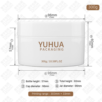 300g Toples Plastik PP Dinding Tunggal Toples Warna Putih Dan Tutup Dengan Pp Gasket