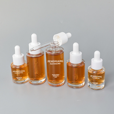 15ml 20ml 30ml 40ml 50ml Serum Botol Penetes Minyak Kemasan Kaca Bentuk Bulat