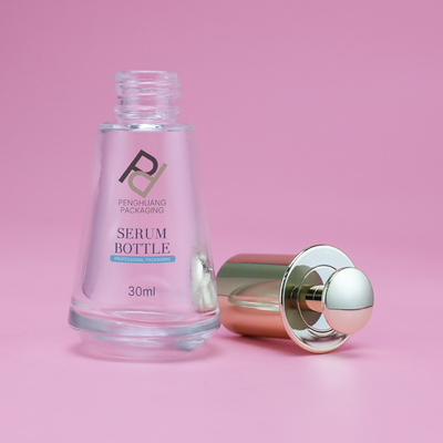 30ml Kaca Serum Tekan Botol Penetes Kerucut Flask Hot Stamping
