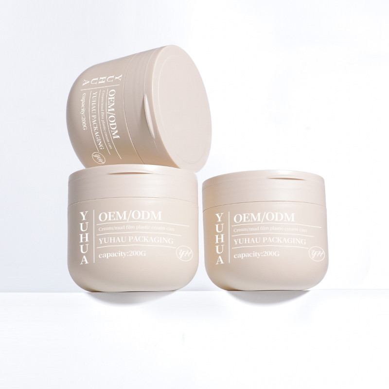 OEM ODM Double Wall Plastic Cream Jar 200ml Kosong Bulat PP Matte Hair Care Mask Container Jar