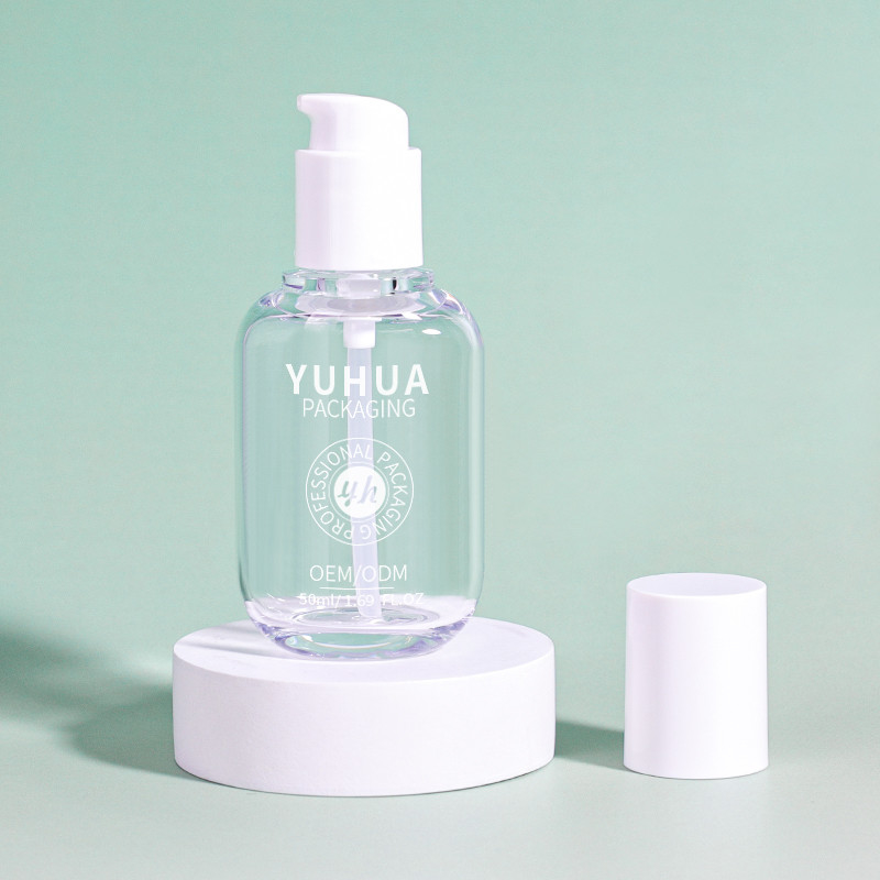 Custom Logo Clear kosong serum lotion pompa botol mewah petg plastik botol kosmetik dengan pompa
