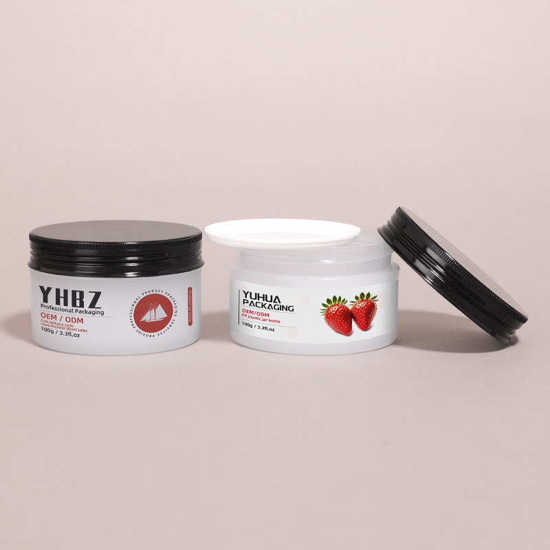 Pot krim plastik bulat yang dapat disesuaikan untuk perawatan kulit kemasan body butter jar dengan tutup sekrup