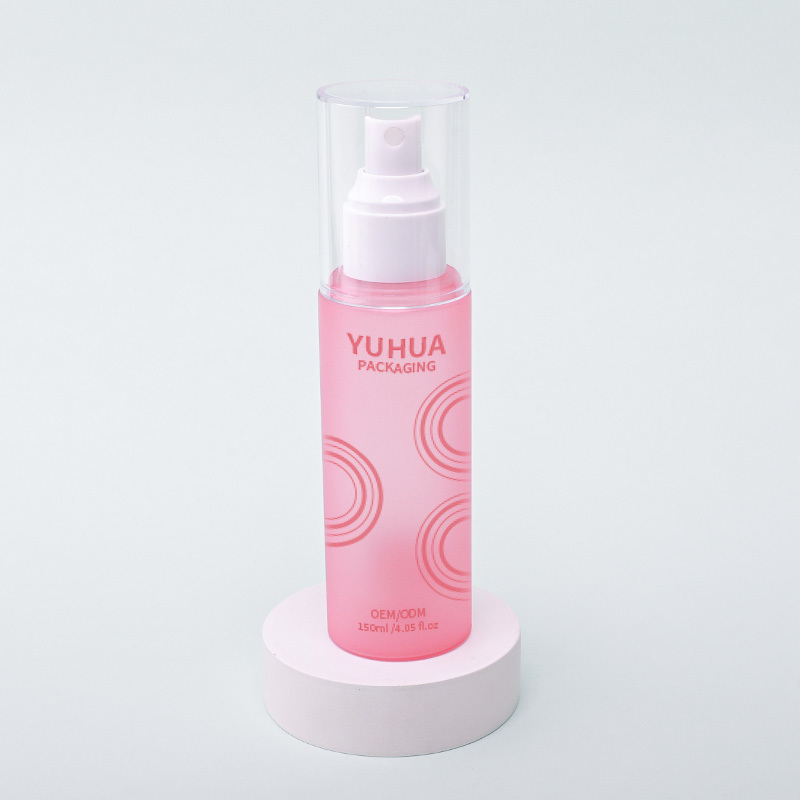 Botol Semprot Kosmetik Toner Kustom Silinder Bening PET untuk Toner Pelembab