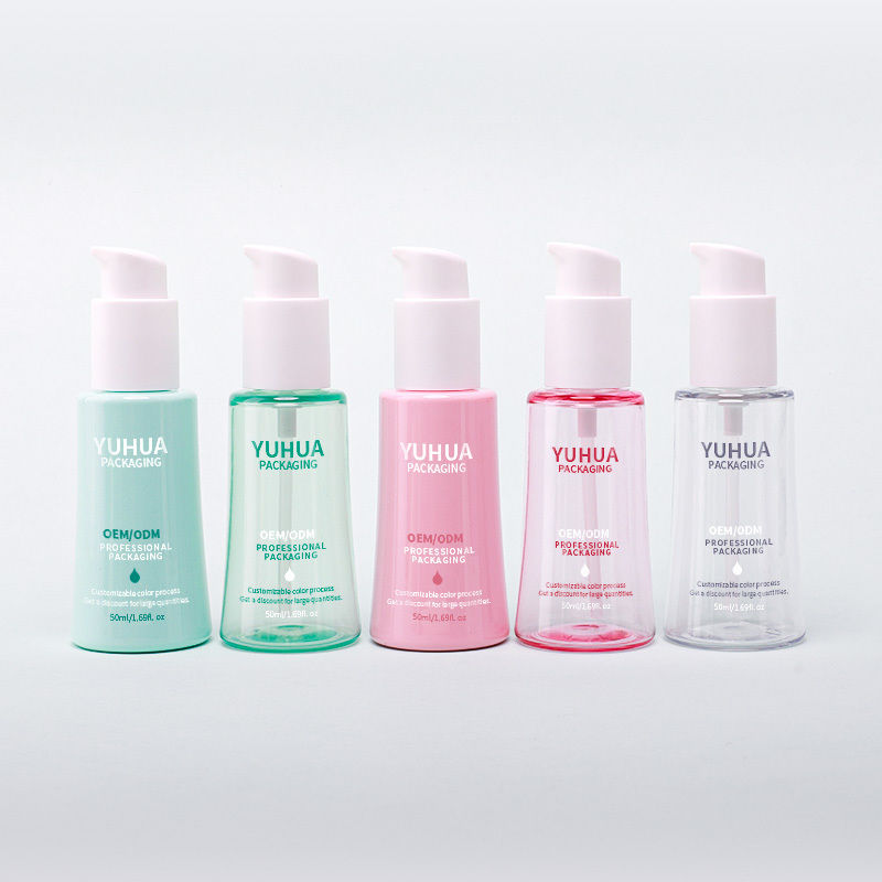 Botol Pompa Losion Tubuh Wajah Plastik 50ml Botol Serum Minyak Kerucut Untuk Solusi Perawatan Kulit yang Efektif