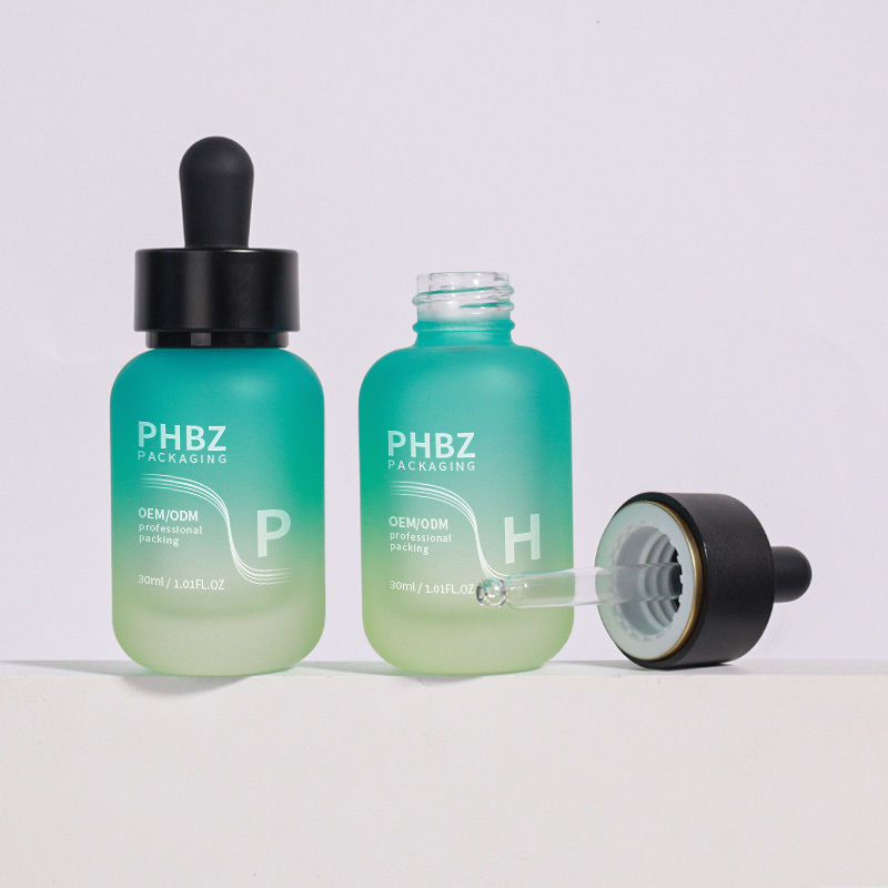 Sesuai dengan kebutuhan pelanggan Serum botol dropper 30ml Kaca bulat Matte botol dropper tutup Jenis tahan lama dan pilihan kemasan