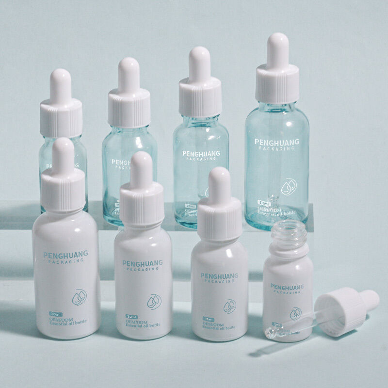 Glass Oil Dropper Glass Bottle Logo Custom Smooth Container Dirancang untuk Minyak Esensial Serum dan Aplikasi Kosmetik
