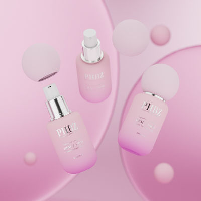 Botol Lotion Krim Kaca Bulat 30ml Logo Disesuaikan